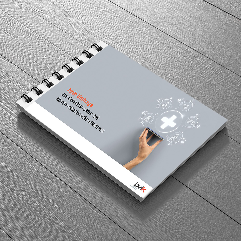 Mockup zum Ergebnis-Report der bvik-Gehaltsstudie